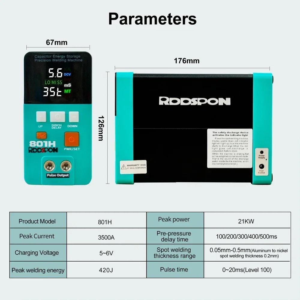 801H Spot Welder Pulse 3500A Lithium Iron Phosphate Batteries Can Be Welded Welding Aluminum And Nickel Welding Machine