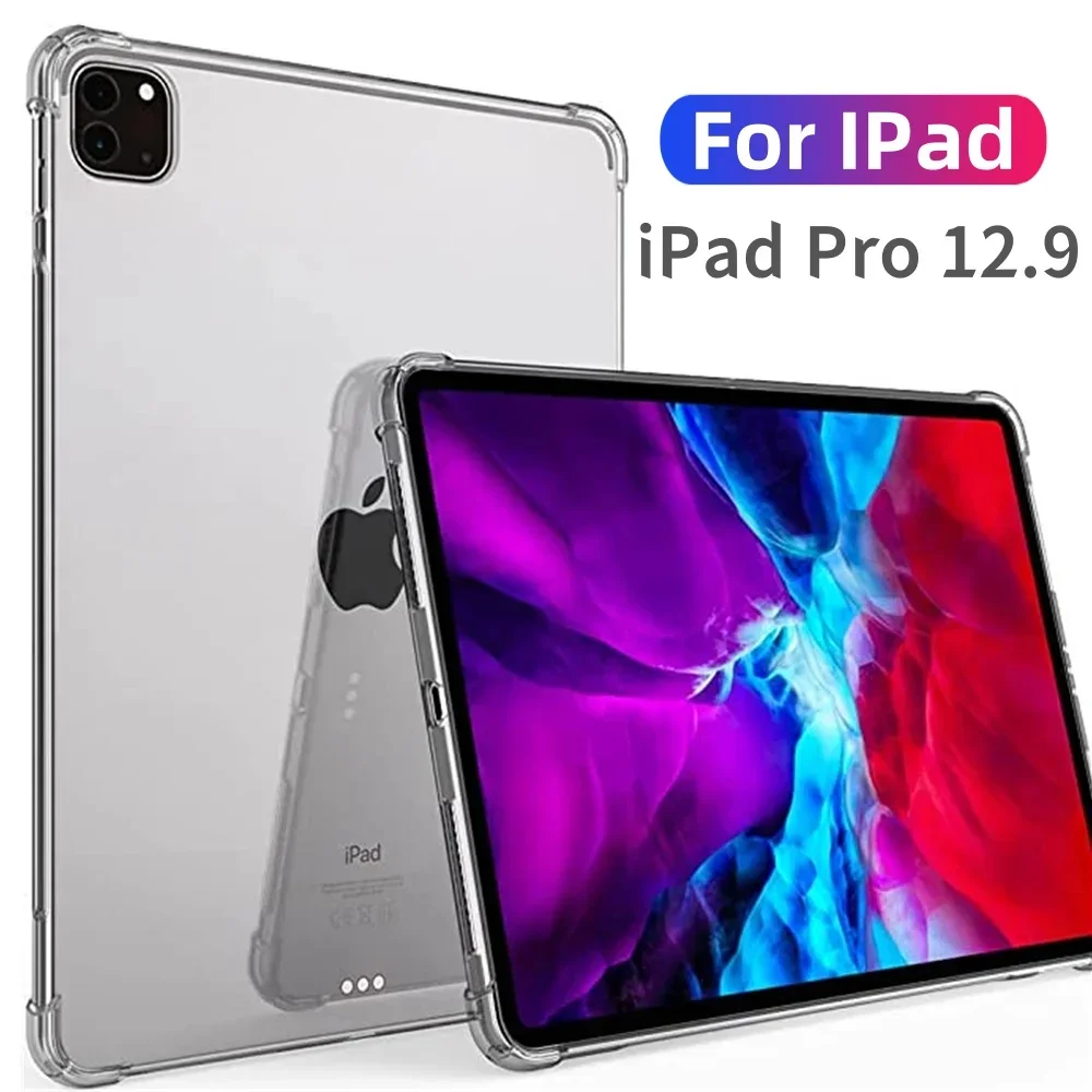 

Силиконовый чехол для iPad Pro 12,9, прозрачный мягкий чехол из ТПУ на заднюю панель для планшета Coqe для ipad pro 12 9 2021 2020 2018 2022