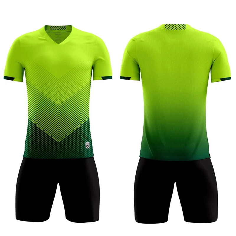 Adult Football Jerseys Soccer Game Training For Students Quick Drying Breathable Shorts Short Sleeve Set Kids Sportswear Custom