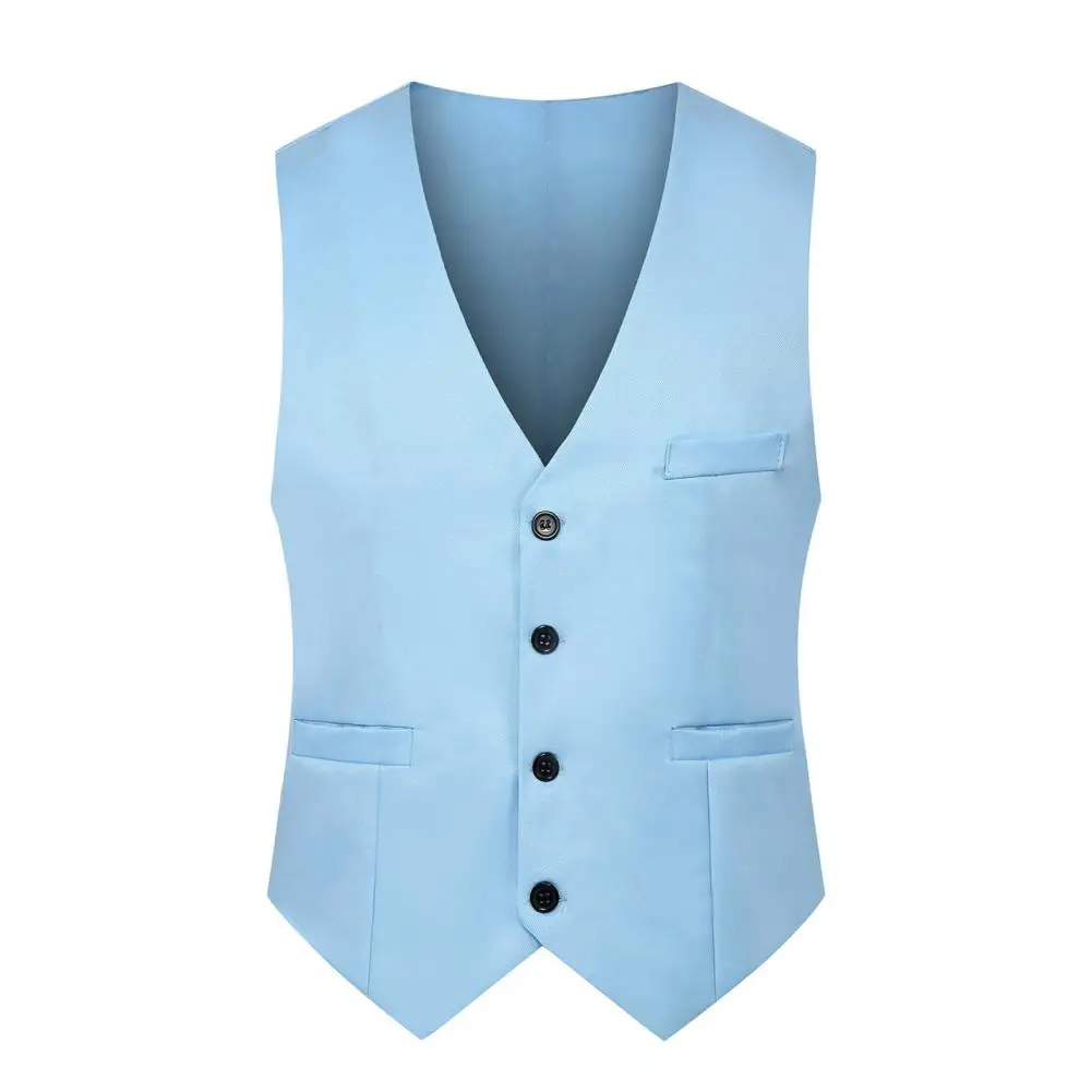 Men Waistcoat Single-breasted V Neck Suit Vest Summer Slim Fit Waist Tank Top Business Leisure Party Bar Banquet Dress Men Vests