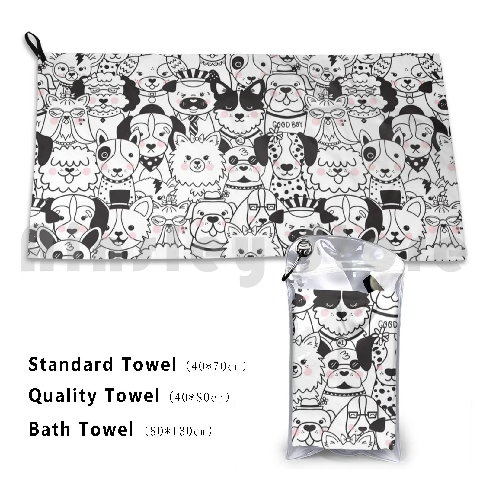 Puppy Party Custom Towel Bath Towel Dogs Puppies Puppy Corgi Dalmatian Bull Dog Sheepdog Chihuahua Hound