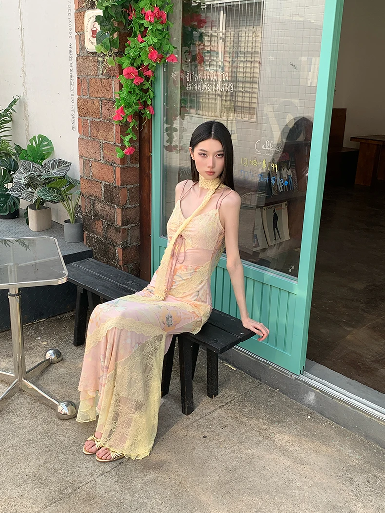 Cheerart romântico floral renda vestidos longos 2025 mulher verão sem costas túnicas bodycon senhoras deslizamento sereia vestido elegante