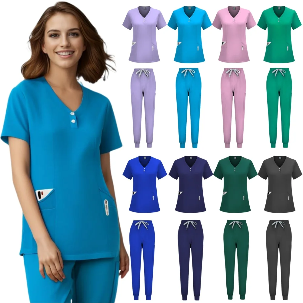 مجموعة فرك متعددة الألوان للنساء ، ملابس عمل للطبيب ، دعك الممرضات ، بدلة ركض بالجملة ، زي جراحي طبي للمستشفيات