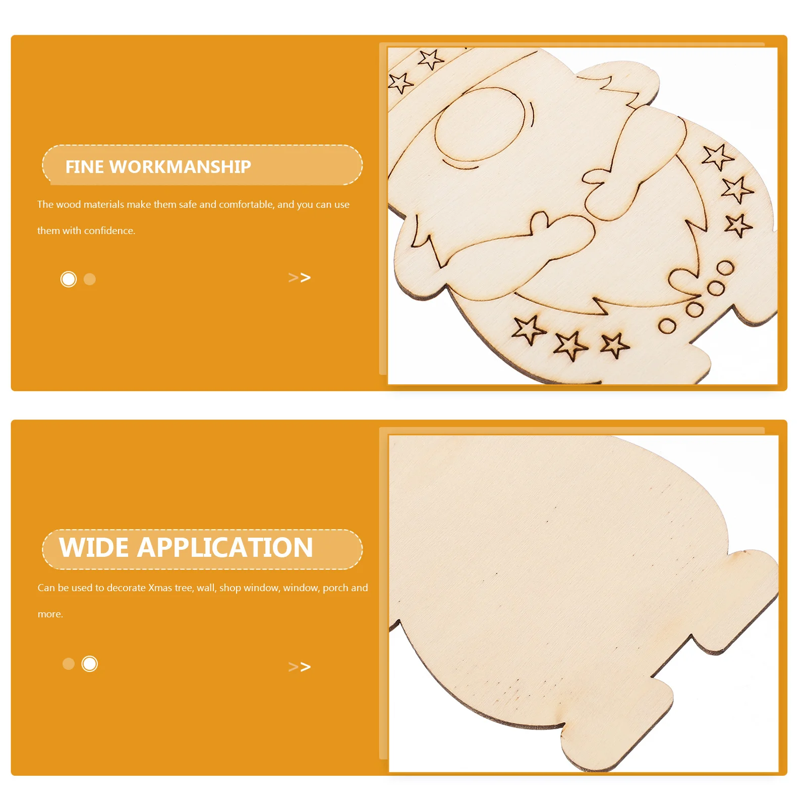 

40pcs Unfinished Christmas Ornaments Gnome Pendants Diy Wood Cutouts For Tree Wall Decor Holiday Crafts Wooden Slices