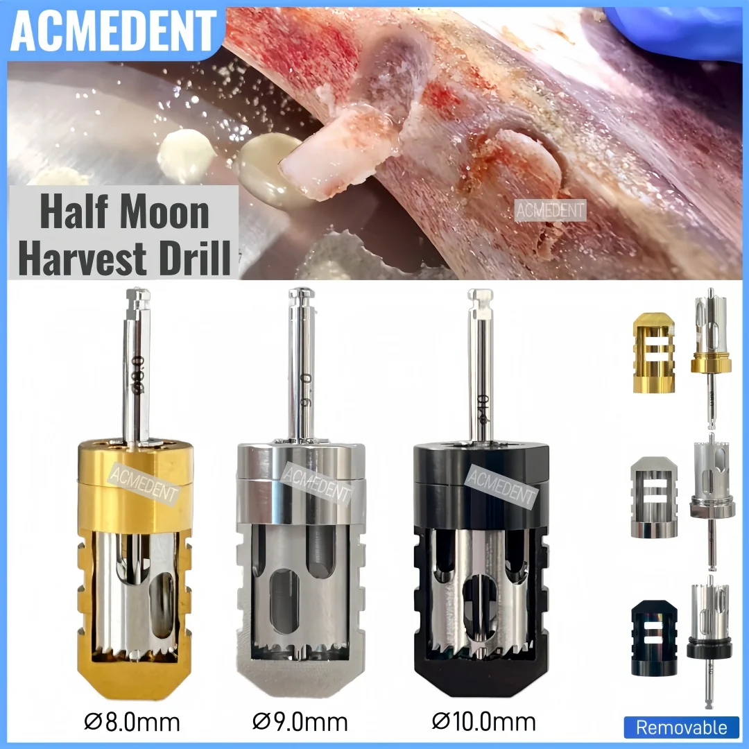 Dental SLT Half-moon Bone Removal Drill Semilunar Technique Trephine Bone Slice Collector Harvest Drill To Extract Flake Bone