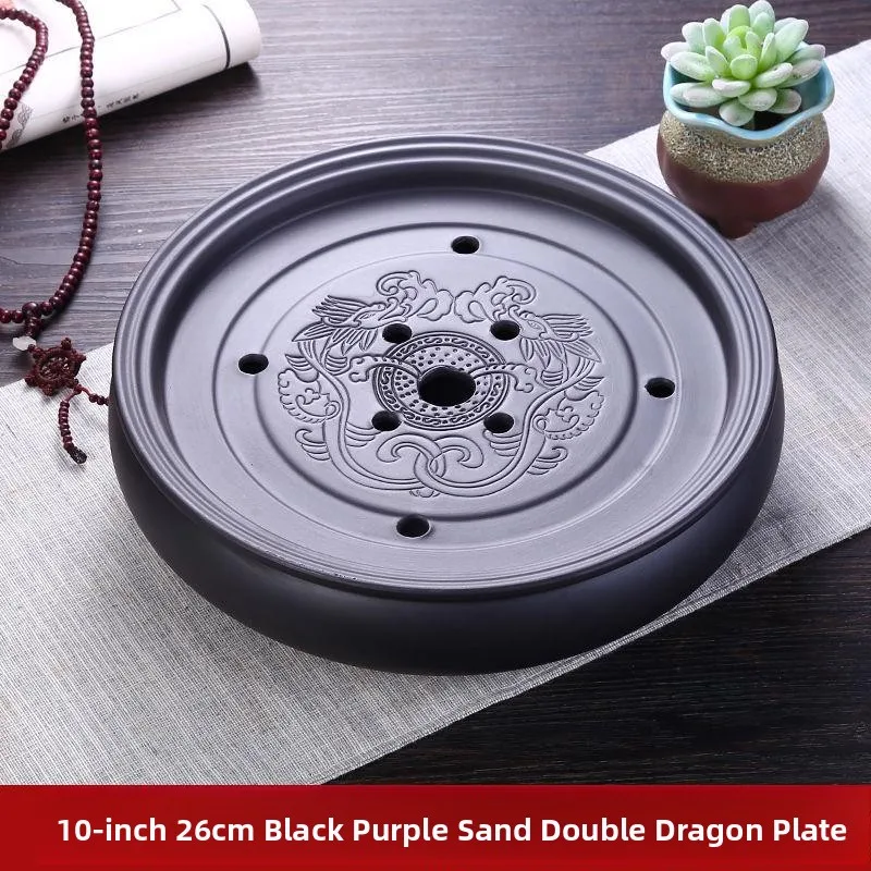 

Large Size round Cerc Tea Tray Xing Purple Clay Hand Pulled Tea Sea for Gongfu Tea Ceremony Water Storage Small Tray