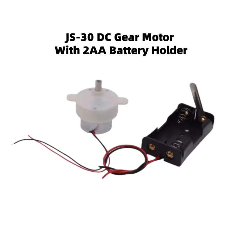 

3V~6V JS-30 DC Gear Motor With 2AA Battery Holder Robot/Rotating Handicraft/Electric Advertising Light Box 300 Low-speed Motor