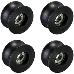 4pcs U type groove pulley nylon Guide Pulley Rolling Bearing U Groove Roller Wheel 8x40x20mm for Driving Equipment Doors Windows