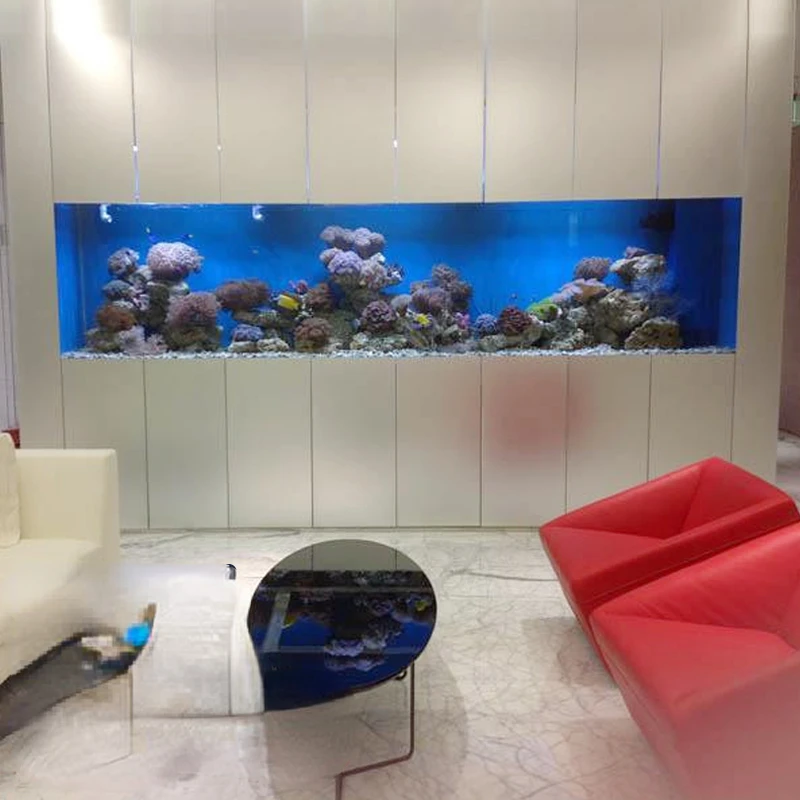 

Living Room Inlaid Que Partition Hallway Super White Glass Fish Tank Wall Fish Tank Custom Fish Tank