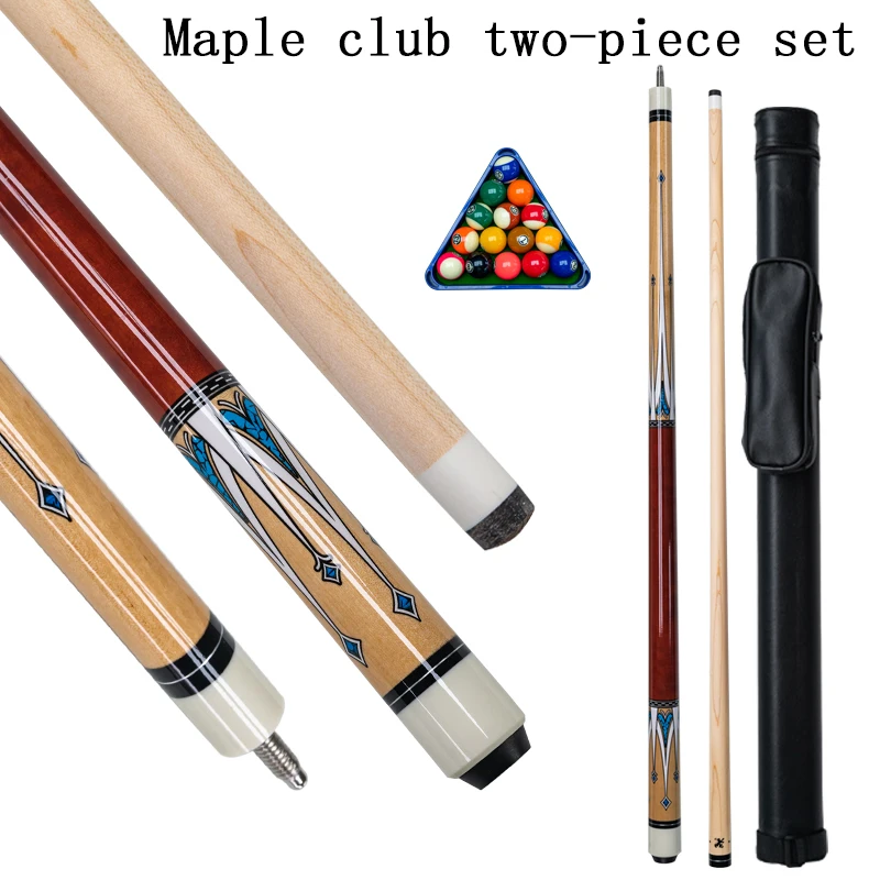 Professional Maple Billiard Cue Stick 13mm Tip with Carrying Case Stylish Blue Design for Pool  9 Ball and Carom Billiards