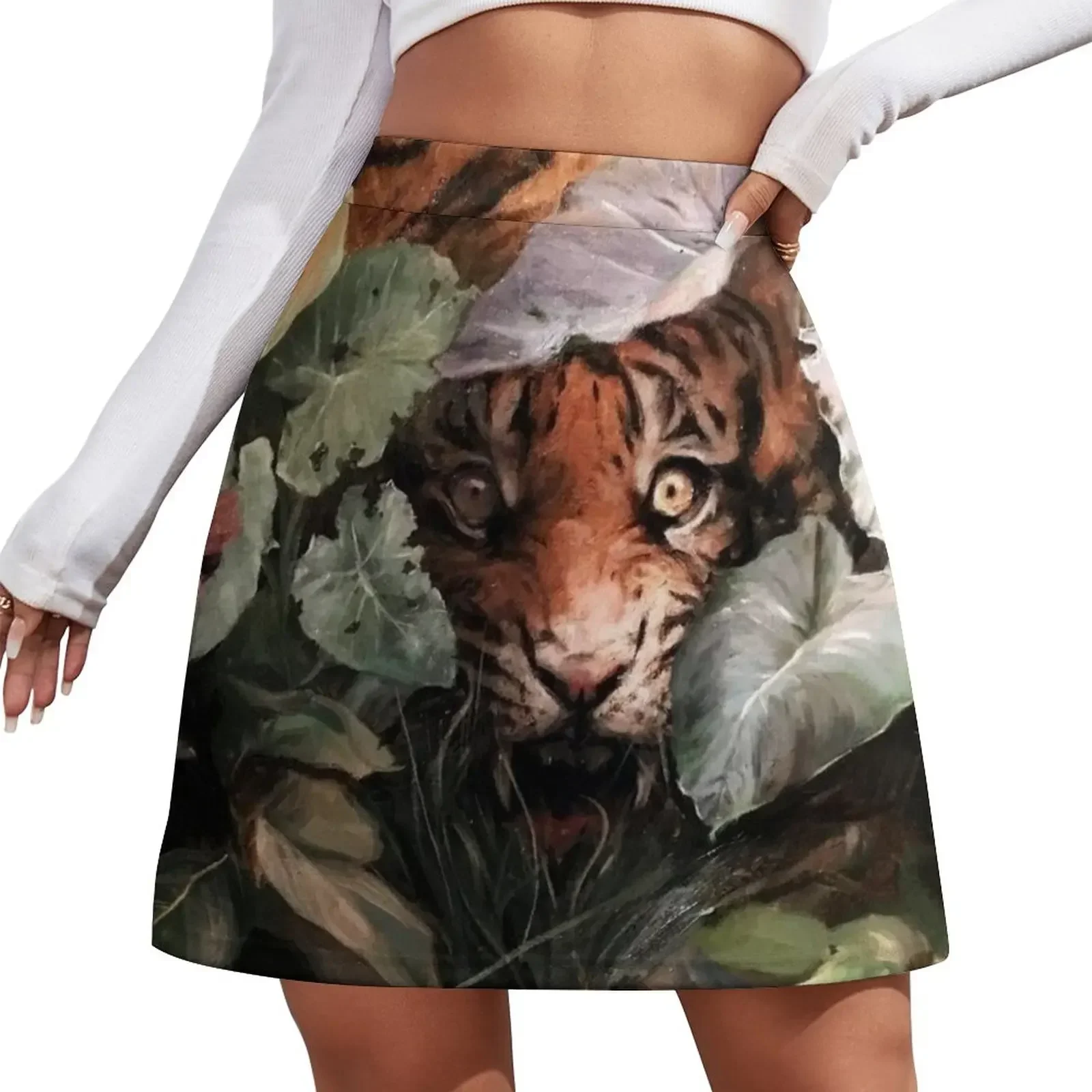 Guillermo Lorca Garcia - Tiger in Forest Mini Skirt Women's summer skirt kpop skirts for womans night club outfits
