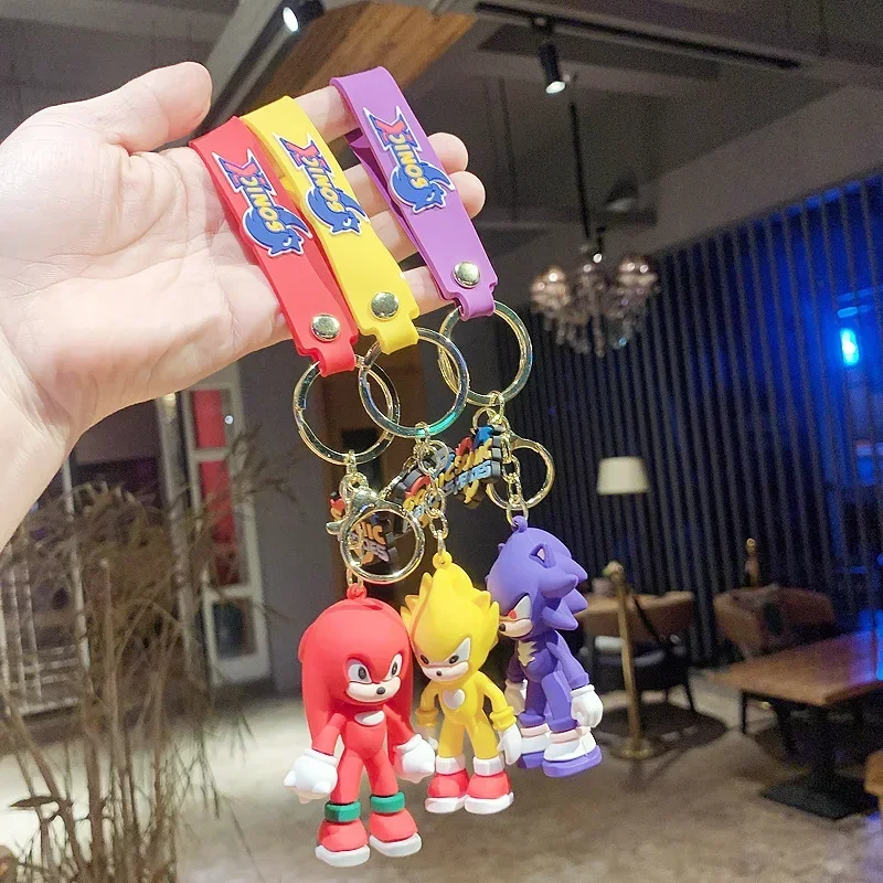 أنيمي الأسرع من الصوت عروسة كارتون اللعب المفاتيح سونيك الظل المفاصل أكياس PVC Keyrings اكسسوارات لعب الأطفال هدية الأطفال