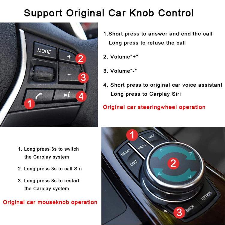 Carplay أندرويد السيارات مشغل وسائط متعددة ل F01 F02 F10 F11 F26 F70 F71 E25 E60 E84 E92 CIC Carplay وحدة