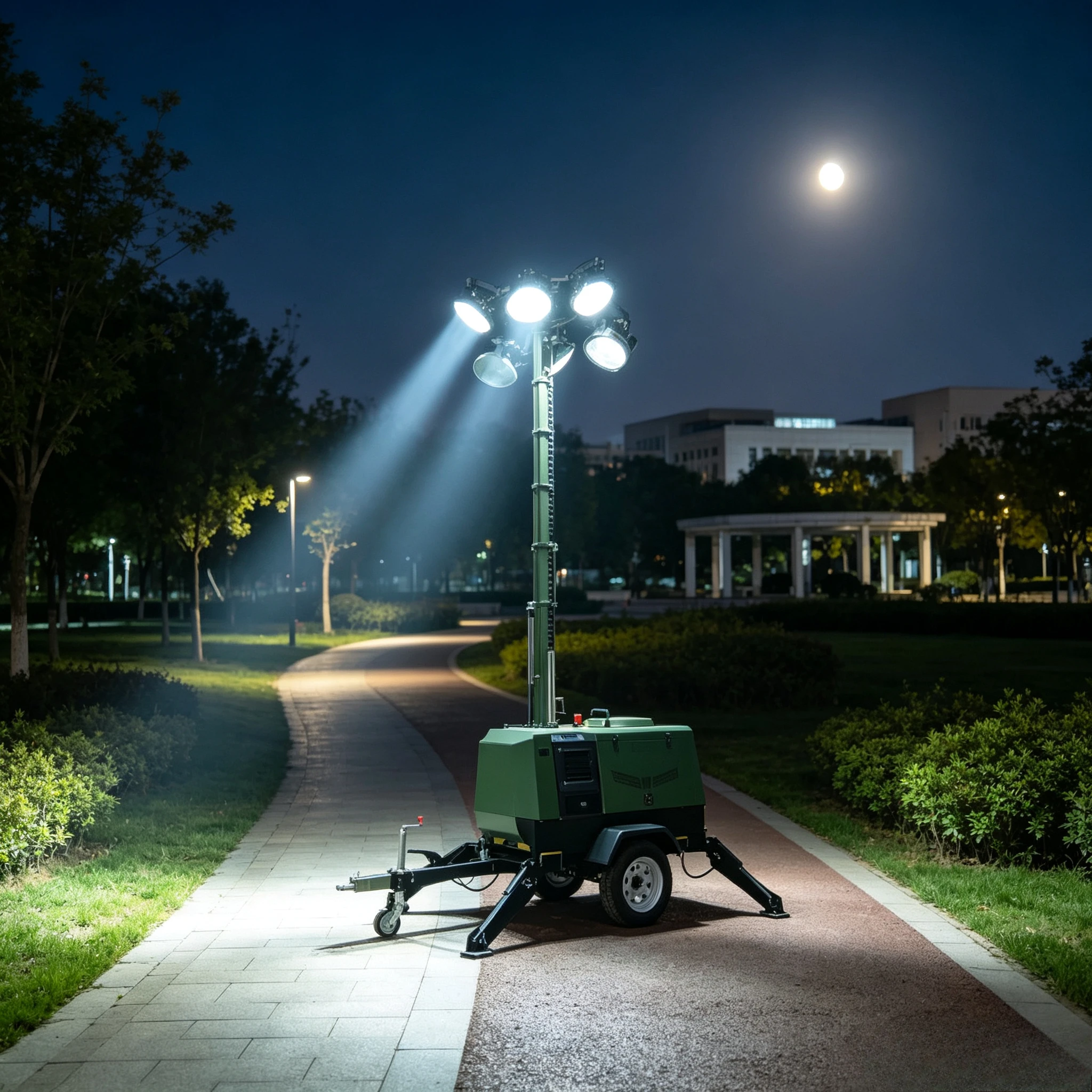 Factory Price Mobile Tower Light LED Movable Lighting Tower Skid Mounted Rugged Construction Equipment Customized