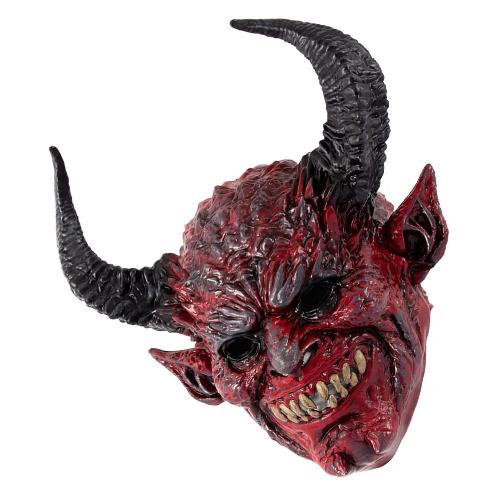 

Devil Horn Mask For Adults Elastic Strap Halloween Costume Horror Face Mask Clear Foam Scary Monster Cosplay