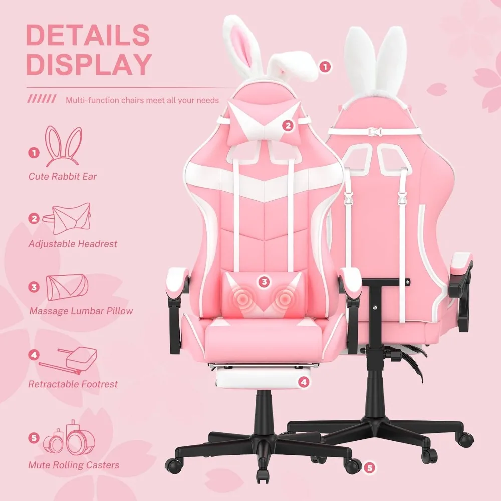 Sedia per Computer sedia da gioco per Computer fidanzata sedia da gioco rosa con poggiapiedi sorella moglie e amore (rosa) scrivania Gamer Office