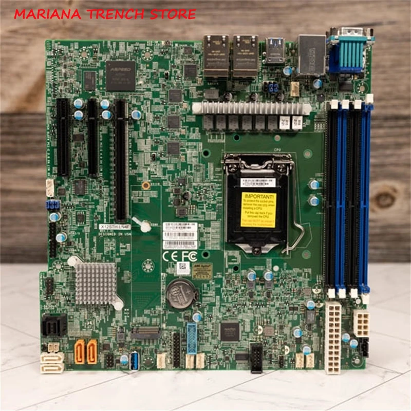 

X12STH-LN4F для материнской платы Supermicro, одинарная розетка, LGA-1200 Xeon, четырехъядерный процессор 1GbE LAN