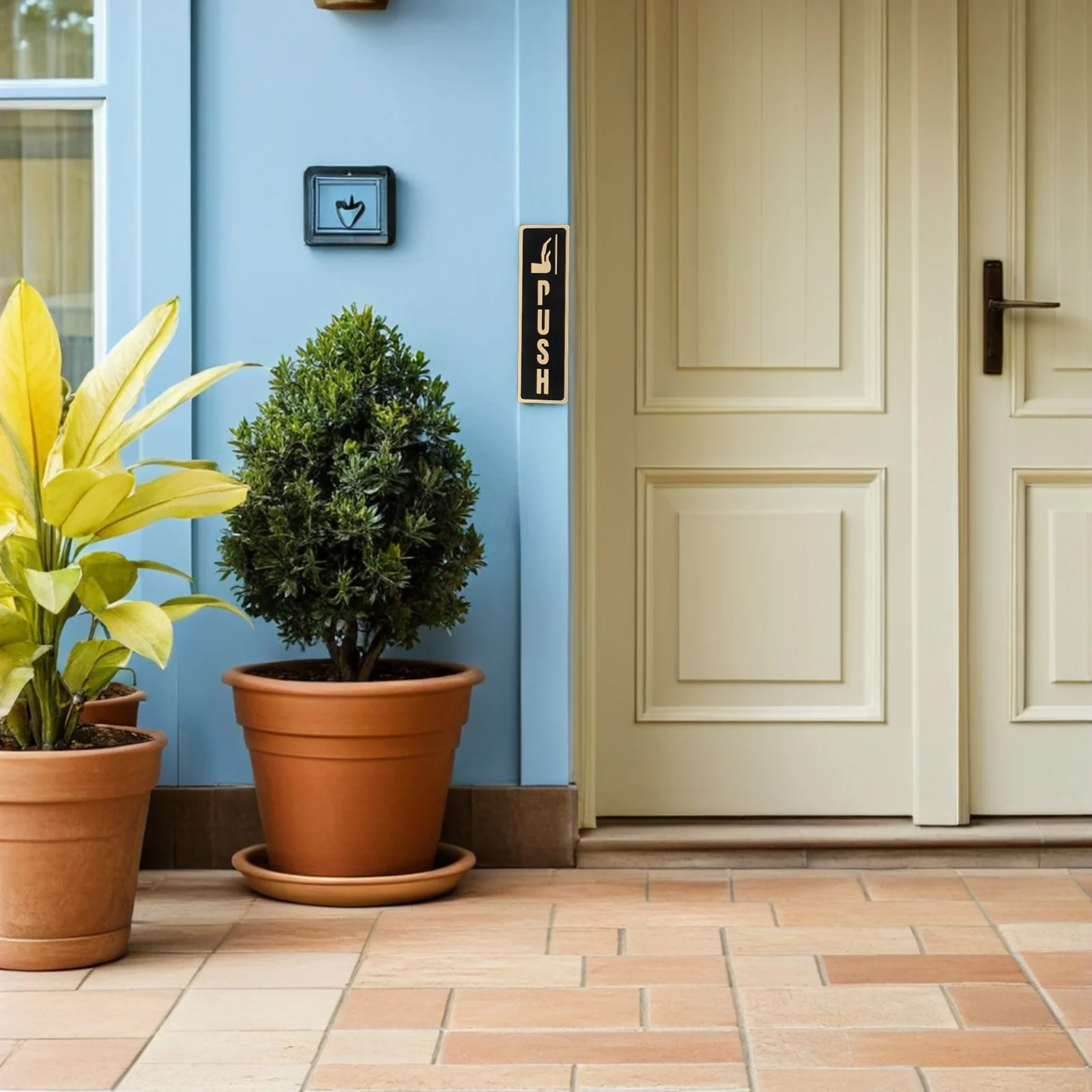 2 Stück Acryl-Push-Pull-Türschild-Aufkleber, klarer Schriftzug, selbstklebend, für Büro, Geschäfte, Cafés, Laden, Türaufkleber