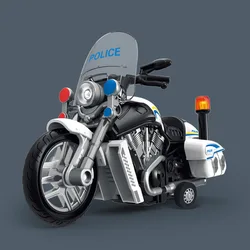 Creative Police Patrol Car Simulation Police Car Motorcycle Model Kids Toys Inertia Car With Music Lights Boys Birthday Gift