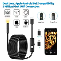 Cámara endoscópica para tuberías de alcantarillado, endoscopio de doble lente IP68 para teléfono móvil Android, teléfono inteligente de alta calidad, Iphone tipo C