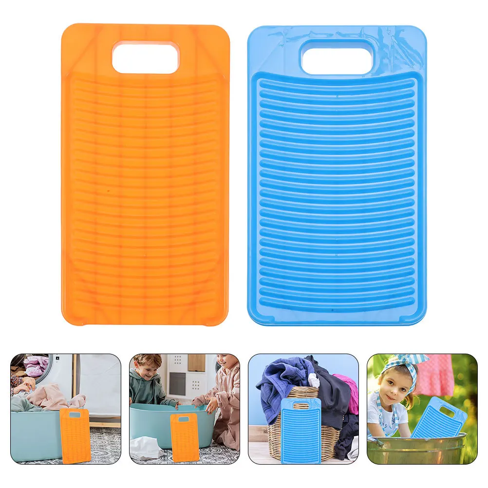 

2Pcs Nonslip Laundry Washboard Hanging Design Efficient Clothes Washing Board Portable Scrub Tool Washboard Travel Scrub Board