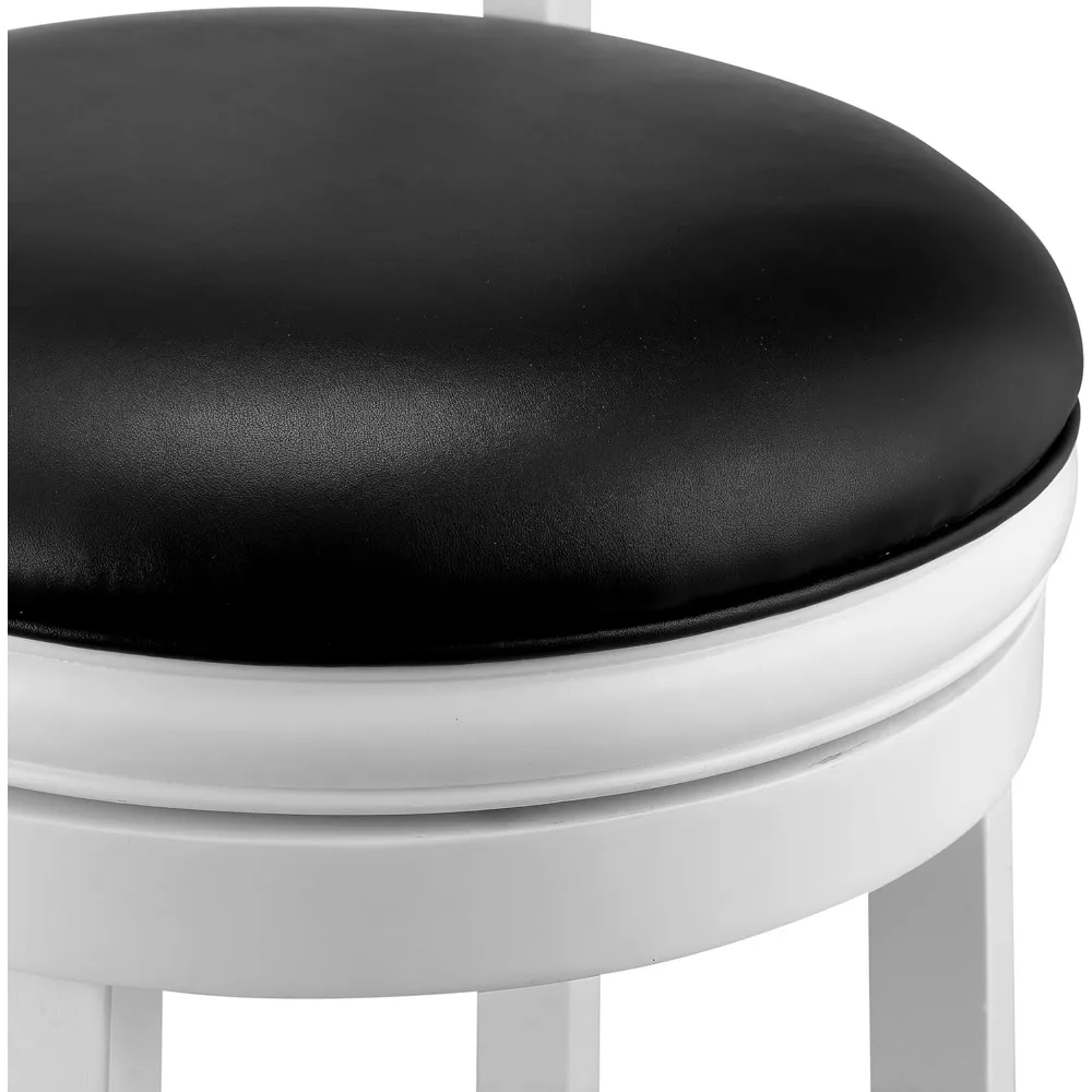 Swivel Counter Height Barstool 24 Inch Seat Height White Set of 1