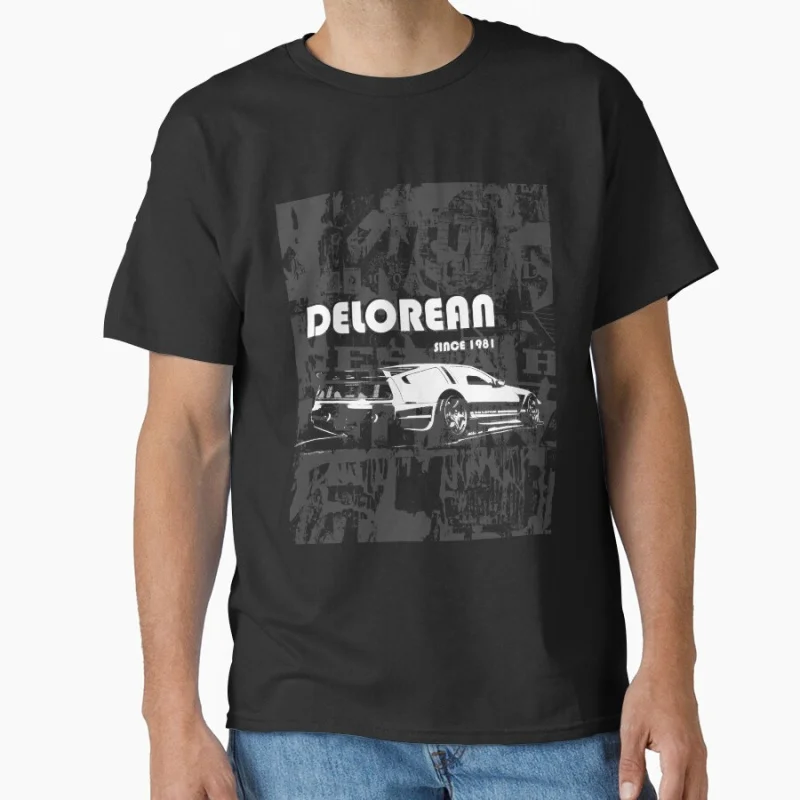 

DeLorean 1981 Time travel movie Back To The Future timemachine Gift t shirt for men Large size tops 100% cotton printed clothes