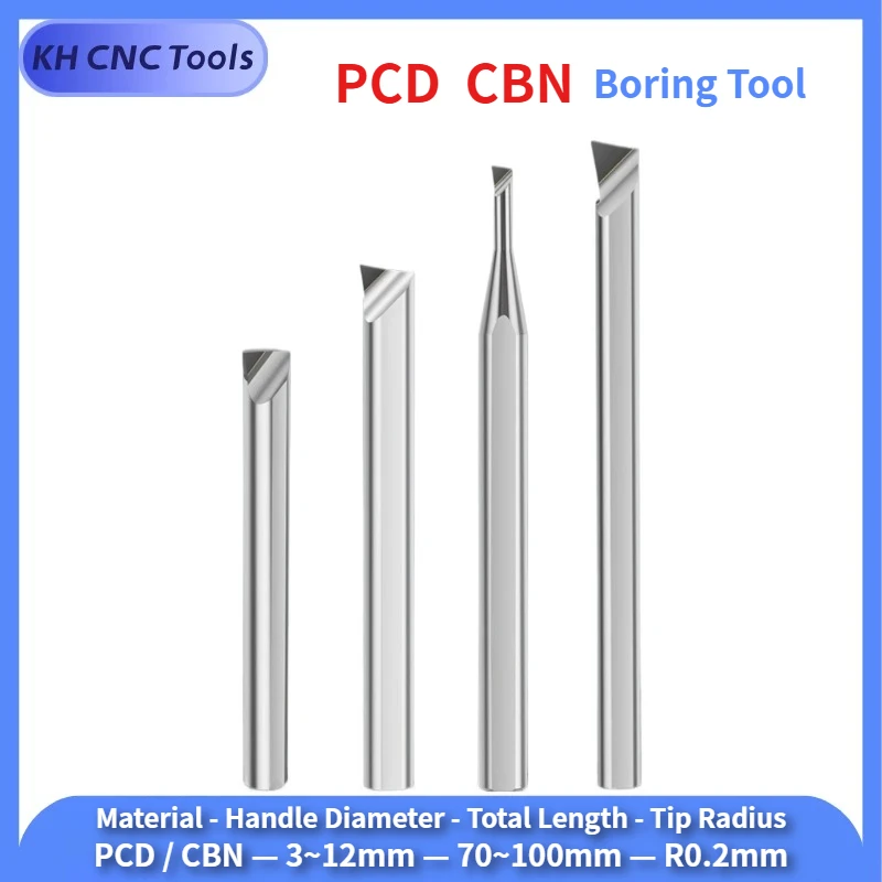 PCD CBN Diamond Boring Tool Small Hole Boring Bar Inner Hole Cutter Tungsten Steel HSS Tool Holder Bore Solid CNC Lathe Cutter
