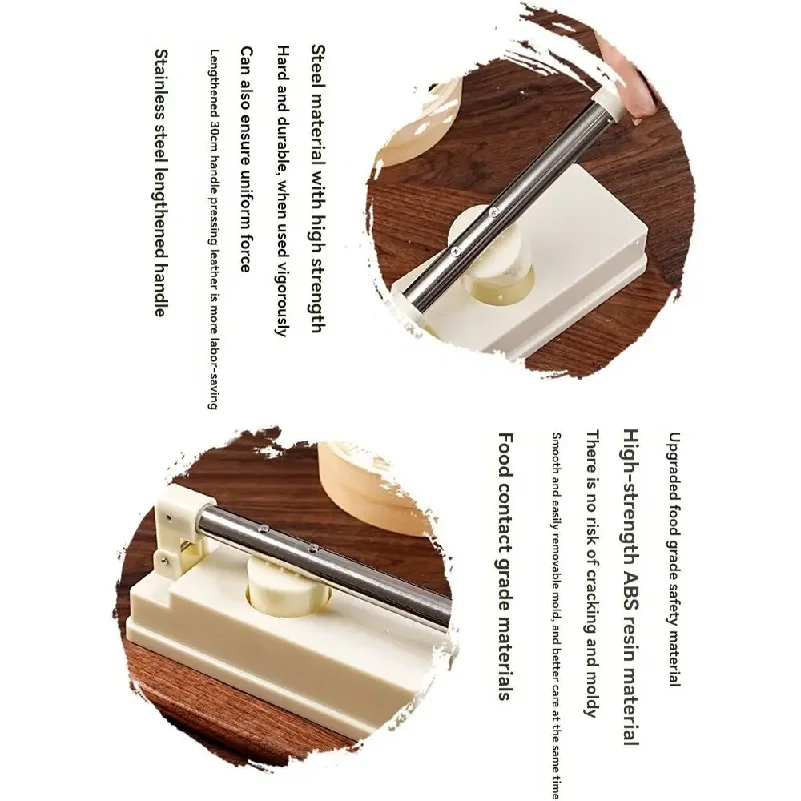 Hand Press Sweet Green Rice Balls Skin Molds Oval Efficient Dumpling Skin Wrapper Mold Lengthen Handle Non-stick