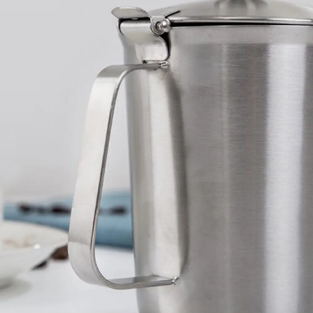 500Ml Stainless Steel Measuring Cup with Lid Graduated for Latte Art Coffee Milk Tea Baking Pitcher Kitchen Essential