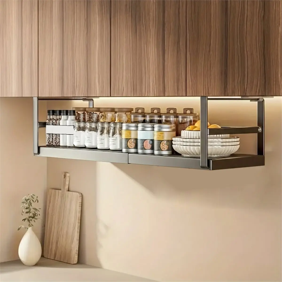 618 Mega Sale Shelves Adjustable Spice Stand Storage Room Kitchen Metal Expansion Cabinet Kitchen Hanging Seasoning Rack A