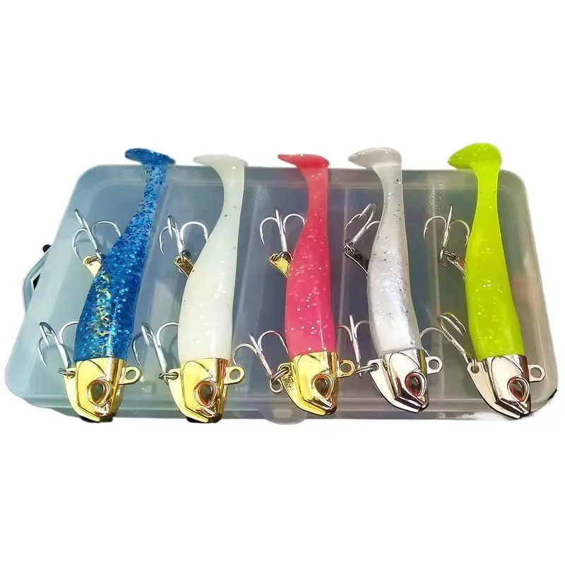 5 قطعة 24 جرام/103 مللي متر الاصطناعي لينة الطعم Lumious/توهج الماكريل البحر رصاصة باس النهاش الصيد إغراء Wobblers سويم القفز الطعوم