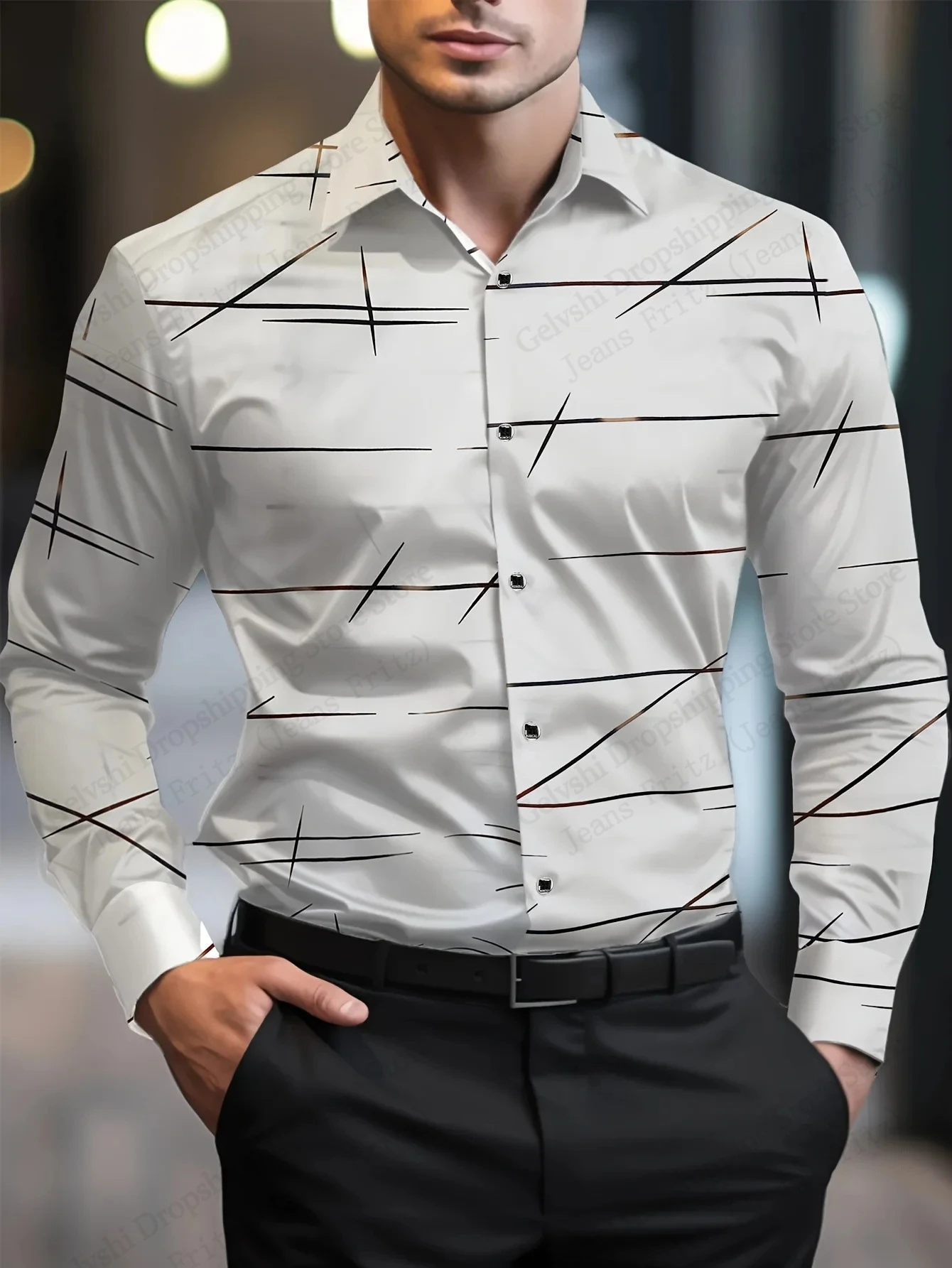 Camicia a maniche lunghe scozzese da uomo Camicia con stampa 3D a quadri Uomo Donna Moda Casual Ufficio Camicie da lavoro Camicetta da uomo firmata