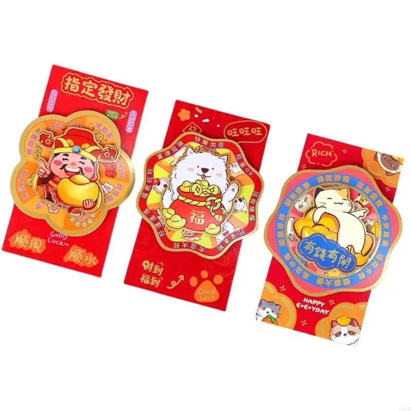 19QB Chinese Geluk Geld Envelop Papiergeld Zak Roodheid Envelop Geldzak