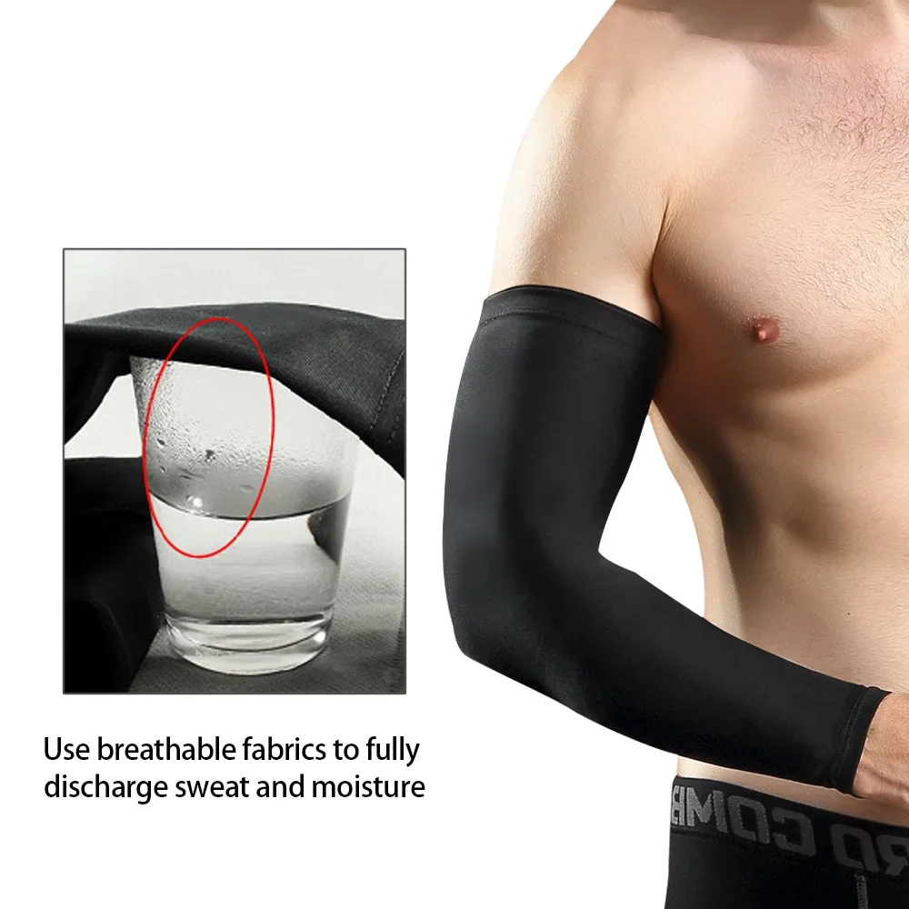 Manga de braço de compressão para homens e mulheres, suporte completo do braço, proteção antiderrapante, respirável, suporte para alívio da dor, artrite, 1pc