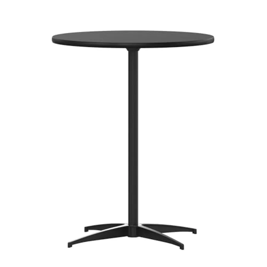 

Lars Black 24'' Round Wood Cocktail Table with 30'' and 42'' Columns