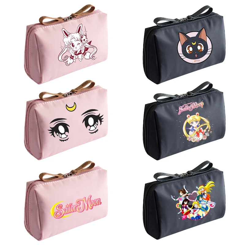 Sailor Moon Cosmetic Bag Anime Cartoon Printed Items Storage Bags Kawaii Girl Fashion Street Decoration Handbag Birthday Gifts