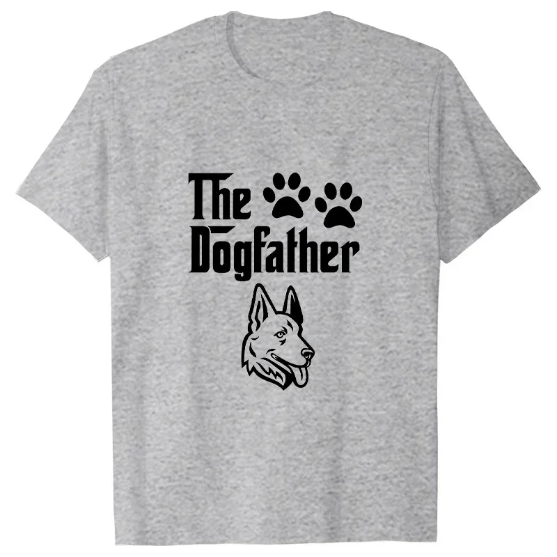 The Dogfather Funny T-shirts for Men Dog Dad T-shirt German Shepherd Dad Male Tshirts Short Sleeve Summer Oversized T Shirt Tee