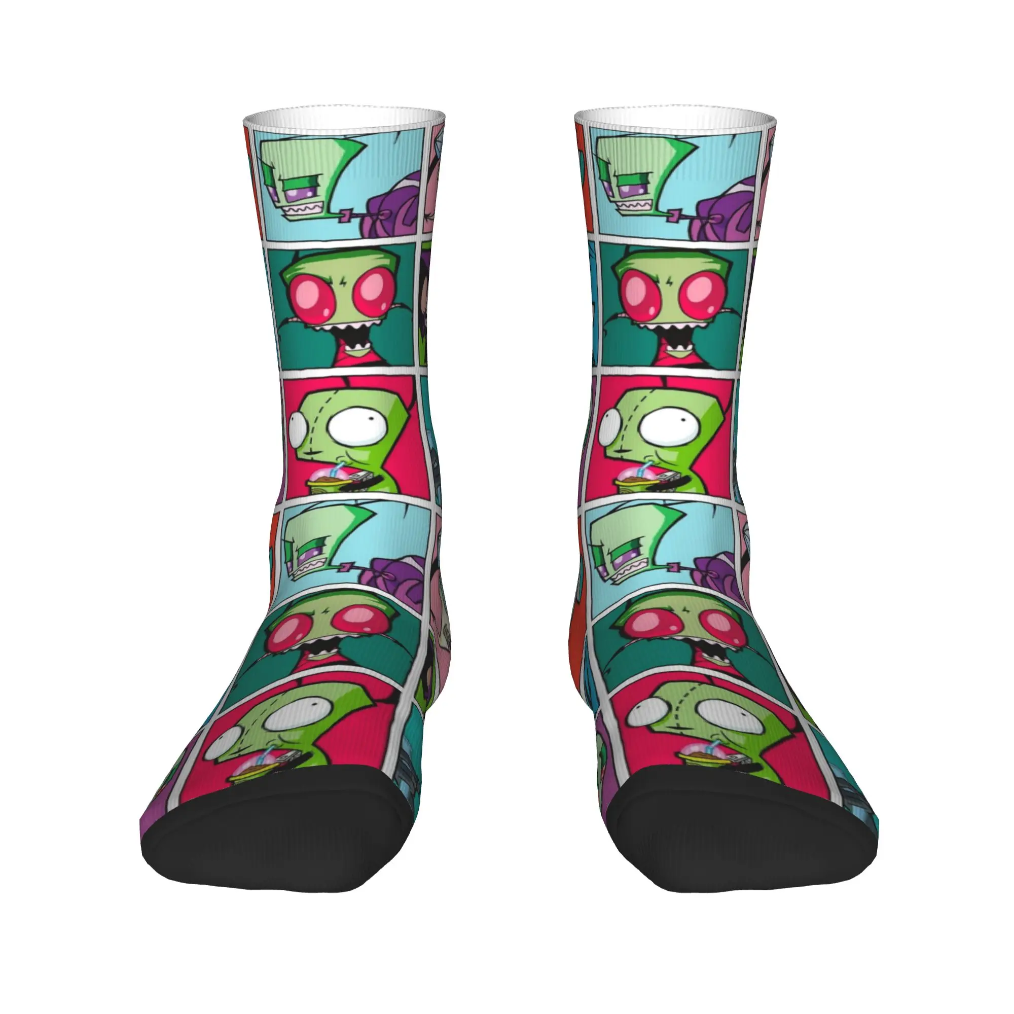 Invader Zim Characters Socks Men's Women's Polyester Funny Socks Hip Hop Spring Summer Autumn Winter Middle Tube Stockings Gift