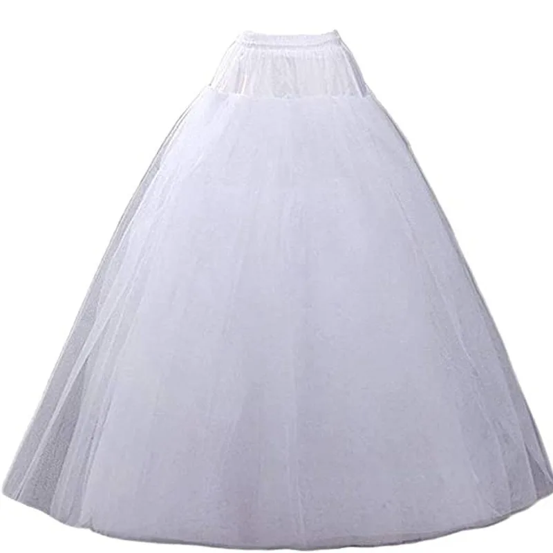 ผู้ใหญ่ PLUS ขนาด Petticoats สําหรับผู้หญิงความยาว Crinoline ไม่มี Hoop ยาว Petticoat กระโปรง Puffy กระโปรงสําหรับงานแต่งงานชุดบอล