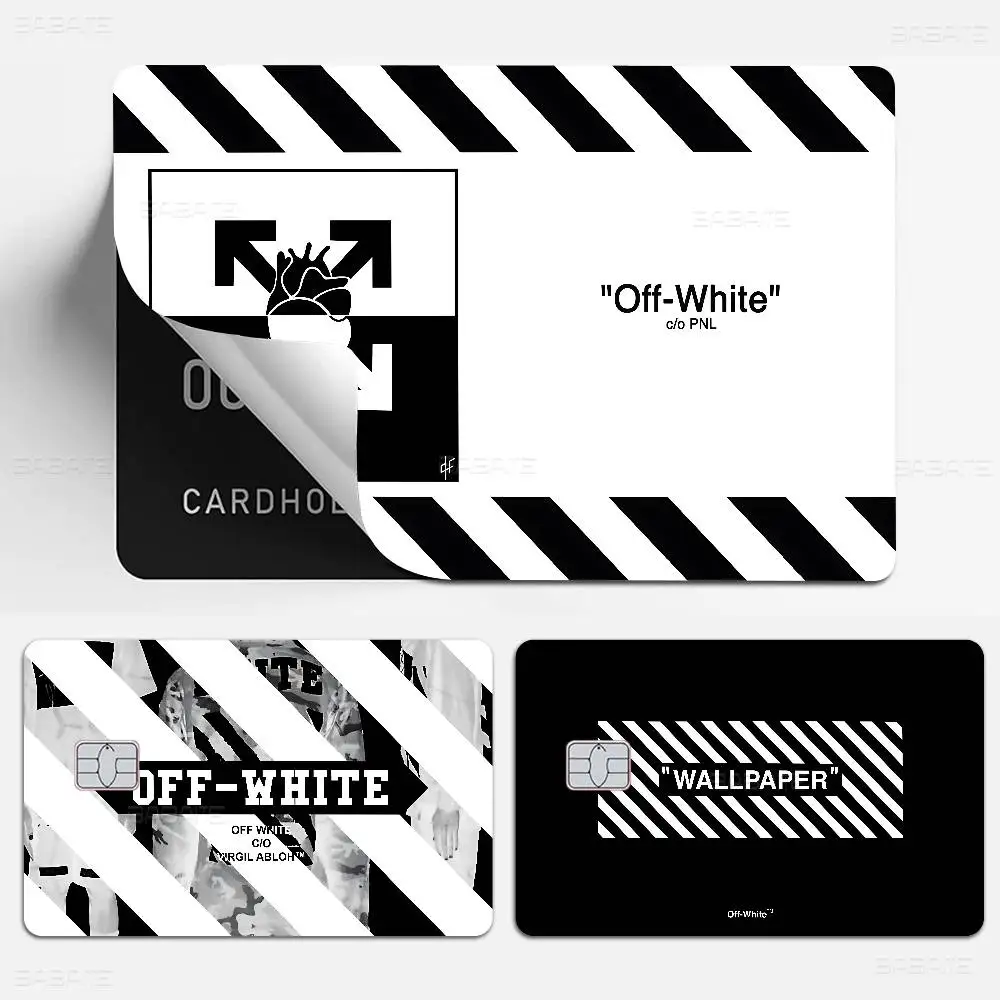 Popular Streetwear LOGO O-Off W-White Credit Card Skin Stickers No Adhesive Residue Water Proof for VISA Credit Card Subway