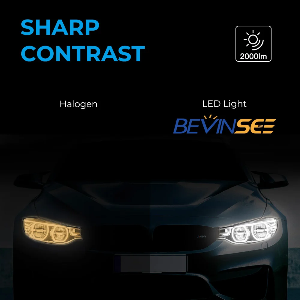 2pcs CANbus Error Free LED Angel Eyes Halo Ring Marker Light Bulbs Fit For BMW E90 E91 LCI 2008 2009 2010 2011 6500K White 12V
