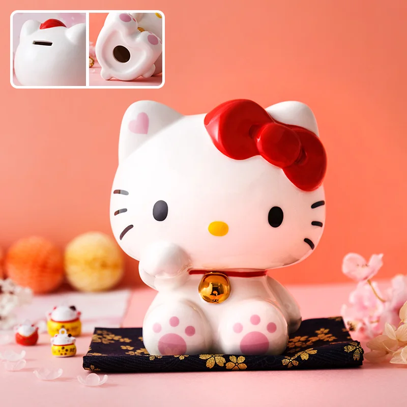 

Sanrio Anime Figure Hello Kitty Kt Piggy Bank Ceramics Y2K Hot Cute Cartoon Girl The New Wholesale Fashion Gift for Girlfriend