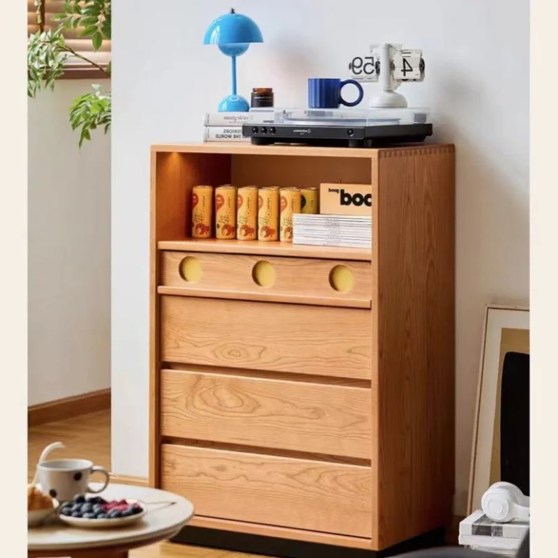 

Wooden bedside table with drawers Stainless steel bedroom