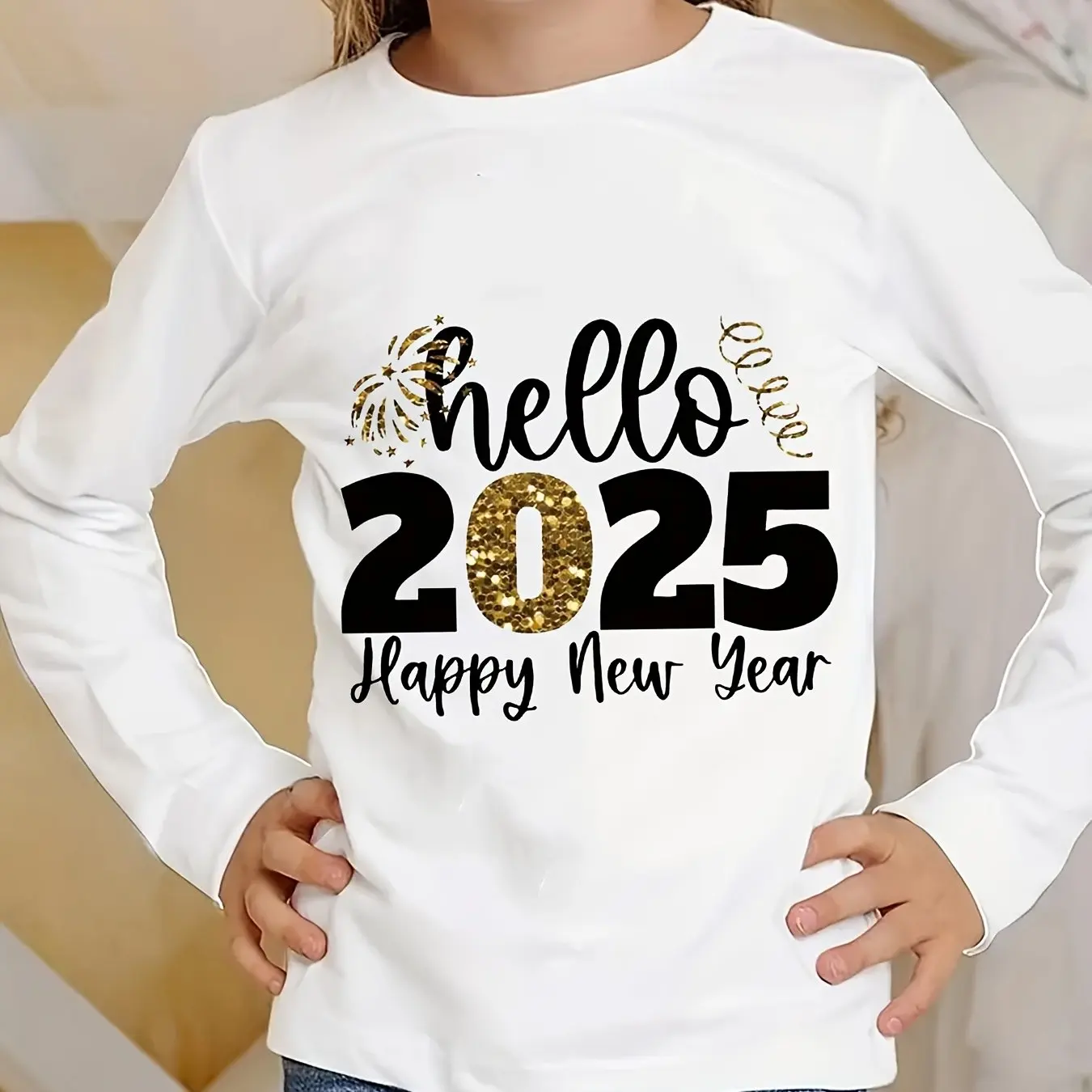 Children's Clothing Girl T-Shirt Long Sleeve 3D Cute 2025 Letter Print Kids Spring Fall Clothes Casual Festive Girl Clothes Tops