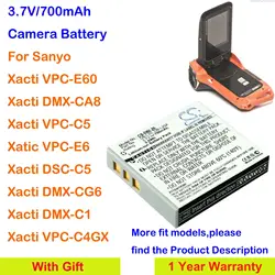 700mAh Camera Battery DB-L20, DB-L20A for Sanyo Xacti E60, C1, C4, C5, C6, CA8, J4,CG65,E6,E7,CG6,CG9,CA8,CA65,CA9