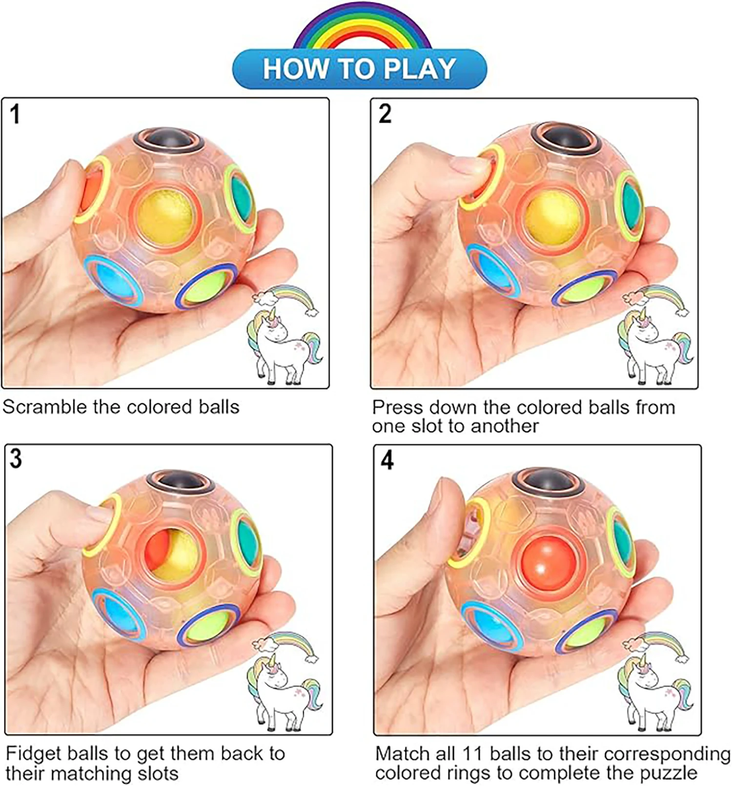 Creative Magic Rainbow Ball Pressing Circular Stress Relieving Cube Fun and Fun Pressing Rainbow Ball Children's Toy