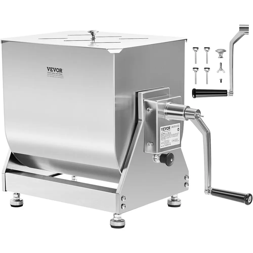 

Manual Meat Mixer, 15 Pound acity Tank Meat Mixer, StainlSteel Meat Procing Equipment, Sausage Mixer hine with Lid and Handle, G