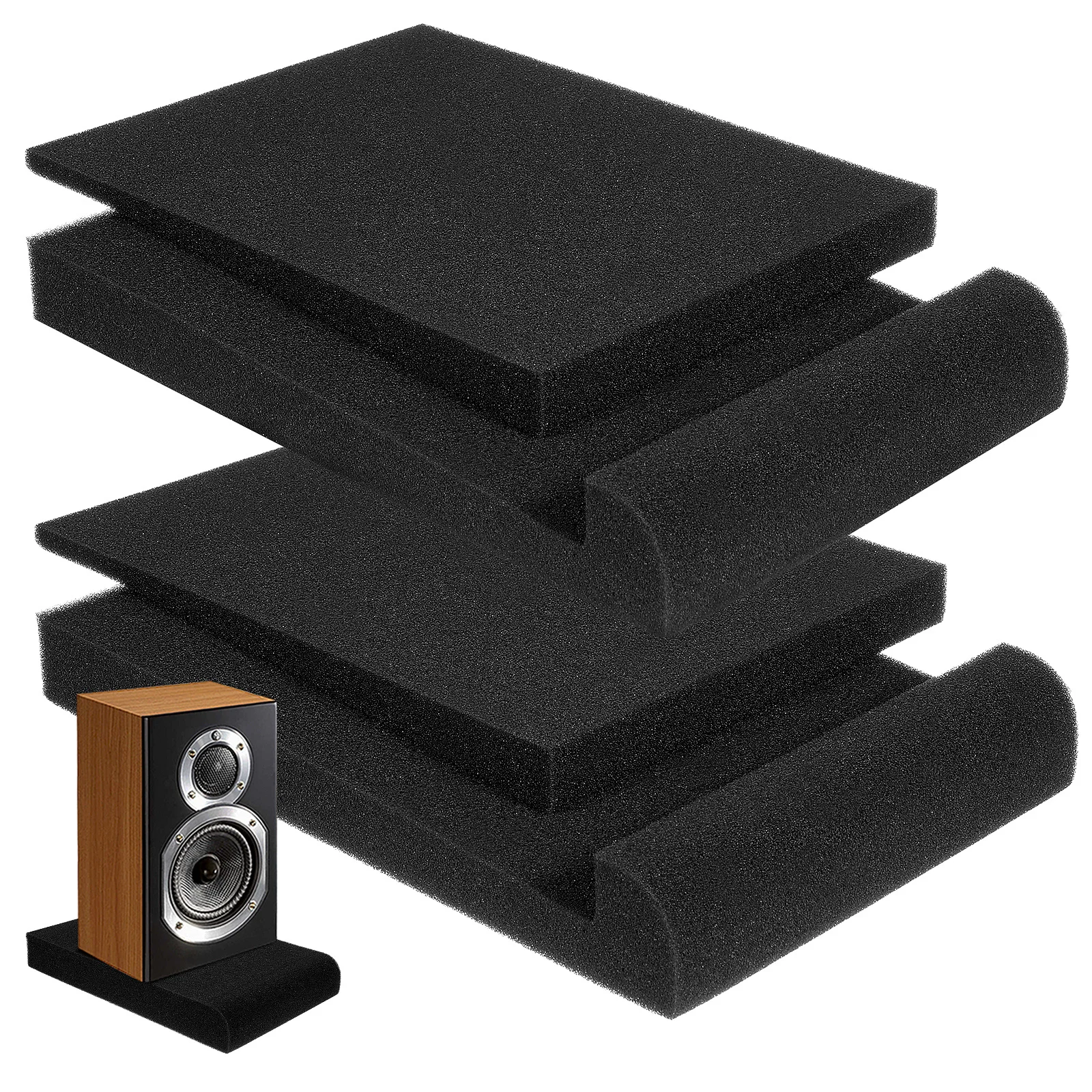 

2Pcs Soundproofing Panels Acoustic Foam Anti Vibration Pads Shock Absorption Noise Reduction Speaker Isolation Sound Pads