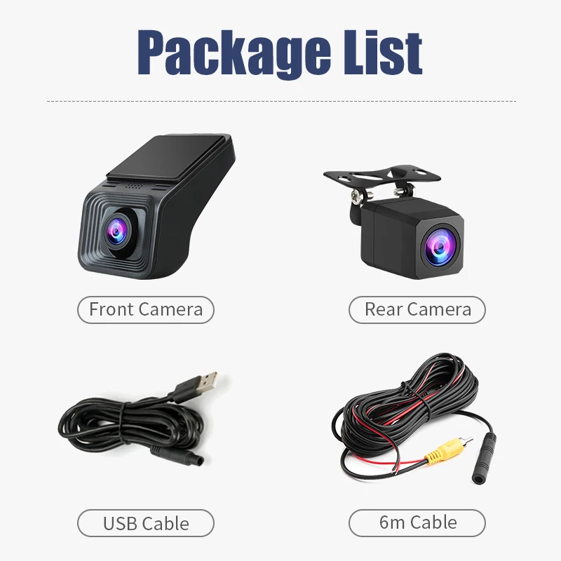 USB سيارة داش كاميرا مع عكس الكاميرا ، DVR ، تسجيل مزدوج ، ADAS ، كامل AR ، 1080P ، HD ، أندرويد ، الملاحة ، وحدة الرأس ، مشغل سيارة #6